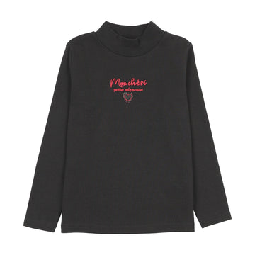Analogy by Lil Legs Black Velour Vibes Girls Mockneck
