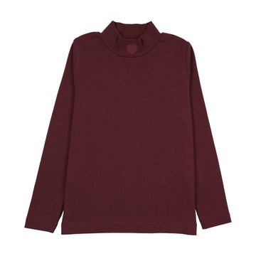 Analogy by Lil Legs Burgundy Denim Rugged Threads Mockneck Top