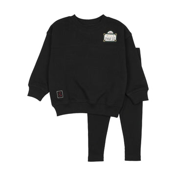Lil Legs Black Mon Paris Boys Toddler Set