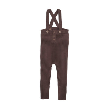 Analogy by Lil Legs Chocolate Brown Signature Collection Toddler Rib Knit Overall