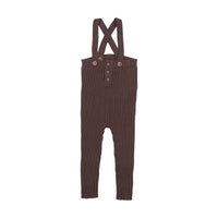 Analogy by Lil Legs Chocolate Brown Signature Collection Toddler Rib Knit Overall