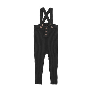 Analogy by Lil Legs Black Signature Collection Toddler Rib Knit Overall