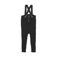 Analogy by Lil Legs Black Signature Collection Toddler Rib Knit Overall