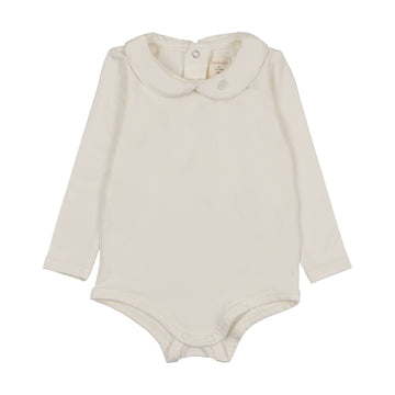 Analogy by Lil Legs Cream Signature Collection Peter Pan Onesie With Piping