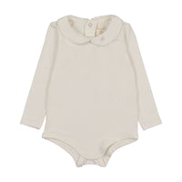 Analogy by Lil Legs Cream Signature Collection Peter Pan Onesie With Piping