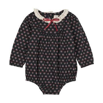 Analogy by Lil Legs Navy Print Home Garden Girl Romper