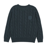 Analogy by Lil Legs Deep Teal Signature Collection Chunky V Neck Sweater