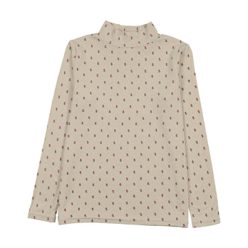 Analogy by Lil Legs Ecru Sweet Campaign Printed Mockneck
