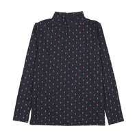 Analogy by Lil Legs Navy Print Sweet Campaign Printed Mockneck