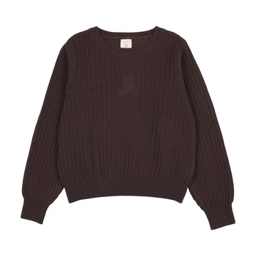 Analogy by Lil Legs Chocolate Brown Signature Collection Girls Sweater