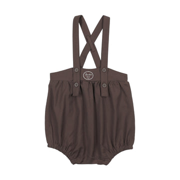 Analogy by Lil Legs Chocolate Brown Plaid Edition Boys Romper