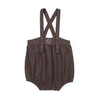 Analogy by Lil Legs Chocolate Brown Plaid Edition Boys Romper