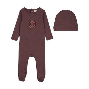 Lil Legs Vintage Purple Maxi Loungewear Classic Footie Set