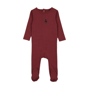 Analogy by Lil Legs Vintage Red Sweet Campaign Girls Footie