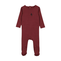 Analogy by Lil Legs Vintage Red Sweet Campaign Girls Footie