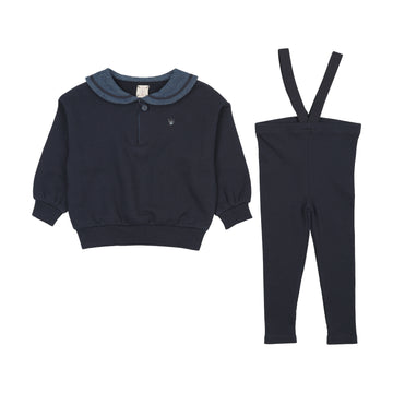 Analogy by Lil Legs Navy Sweet Campaign Toddler Sailor Collar Set - Boy