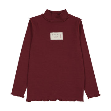 Analogy by Lil Legs Deep Red Limited Capsule Mock Neck Top