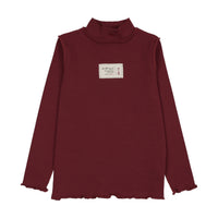 Analogy by Lil Legs Deep Red Limited Capsule Mock Neck Top