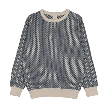 Analogy by Lil Legs Dried Blue Heirloom Knits Boys Crew Neck