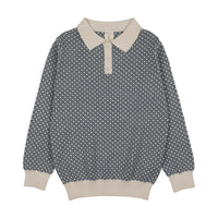 Analogy by Lil Legs Dreid Blu/Crprt Heirloom Knits Boys Collared Sweater