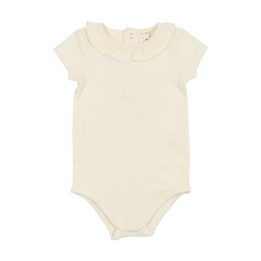 Analogie By Lil Legs Ruffle Onesie SS - Cream