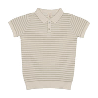 Analogie By Lil Legs Textured Stripe Knit Polo - Shrub Green