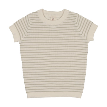 Analogie By Lil Legs Textured Stripe Knit Crewneck - Shrub Green
