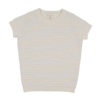 Analogie By Lil Legs Textured Stripe Knit Crewneck - Clear Blue