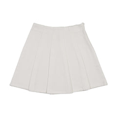 Analogie By Lil Legs Pleated Denim Skirt - White Denim
