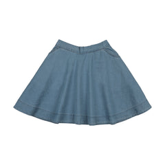 Analogie By Lil Legs Denim Tencel Flared Skirt - Blue Tencel