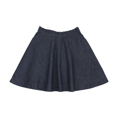 Analogie By Lil Legs Denim Tencel Flared Skirt - Navy Denim