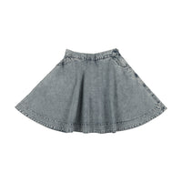 Analogie By Lil Legs Denim Tencel Flared Skirt - Stone Wash