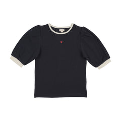 Analogie By Lil Legs Fitted Rib Tee 3/4 Sleeve - Navy