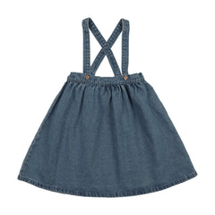 Analogie By Lil Legs Denim Suspender Jumper - Mid Blue Wash