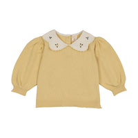 Analogie By Lil Legs Sunny Blossoms Girls Sweater - Yellow