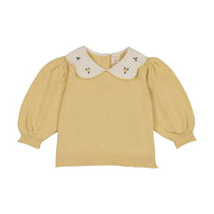 Analogie By Lil Legs Sunny Blossoms Girls Sweater - Yellow