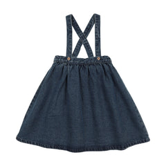 Analogie By Lil Legs Denim Suspender Jumper - Mid Blue Wash