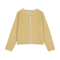 Analogie By Lil Legs Scallop Rib Cardigan - Yellow | Buttons Bebe
