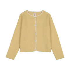 Analogie By Lil Legs Scallop Rib Cardigan - Yellow