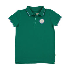 Analogie By Lil Legs Boating Crew Short Sleeve Polo - Electric Green