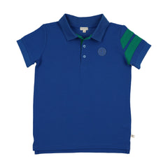 Analogie By Lil Legs Stripe Detail Polo SS - Electric Blue