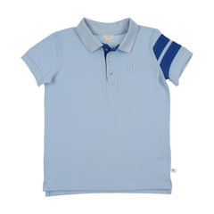 Analogie By Lil Legs Stripe Detail Polo SS - Light Blue