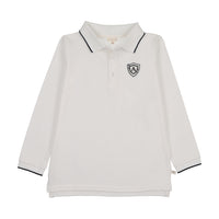 Analogie By Lil Legs Logo Polo LS - White