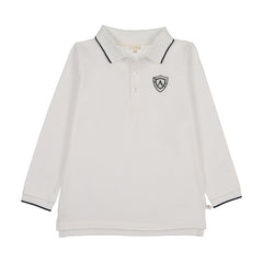Analogie By Lil Legs Logo Polo LS - White