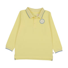 Analogie By Lil Legs Boating Crew Long Sleeve Polo - Yellow