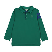 Analogie By Lil Legs Stripe Detail Polo LS - Electric Green
