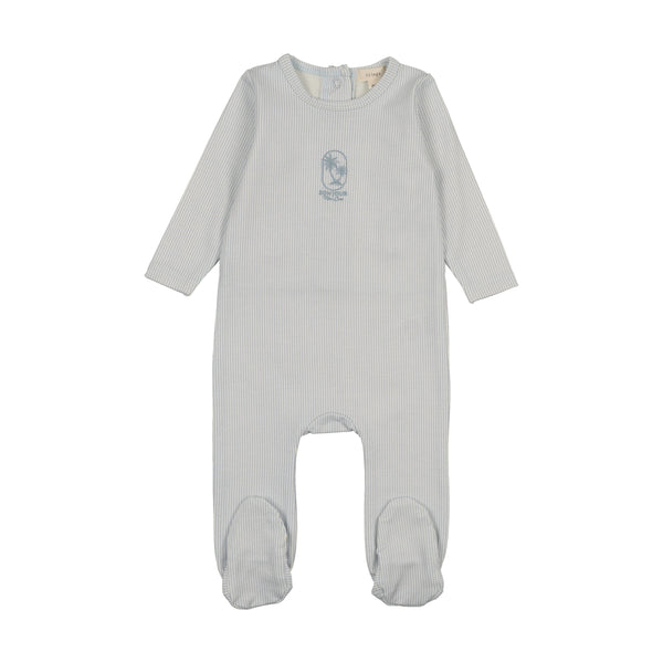 Analogie By Lil Legs Sailor Stripe Footie - Blue