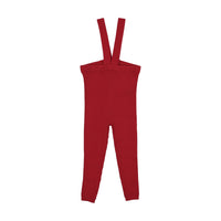 Analogie By Lil Legs Knit Long Suspender Leggings - Red