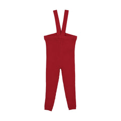 Analogie By Lil Legs Knit Long Suspender Leggings - Red