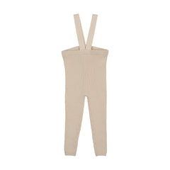 Analogie By Lil Legs Knit Long Suspender Leggings - Wheat